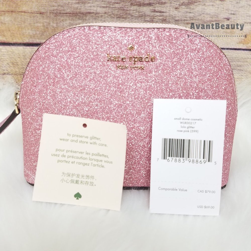 Kate Spade Small Lola Cosmetic Dome Rose PInk New - Picture 10 of 11